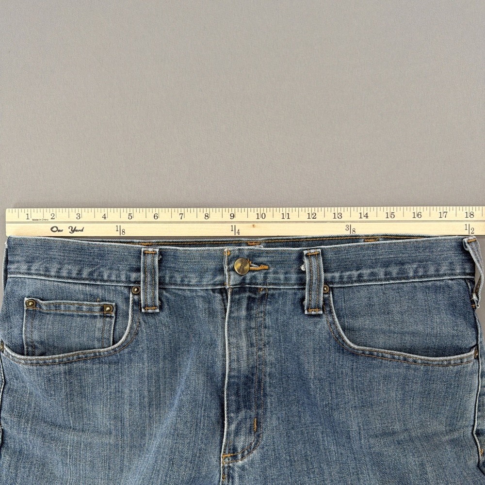 Carhartt Relaxed Fit Jeans Men's 36x32 Blue Straight Leg Workwear Denim - Picture 5 of 8